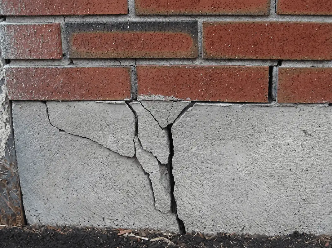 Concrete foundation with serious structural damage in Boston, MA