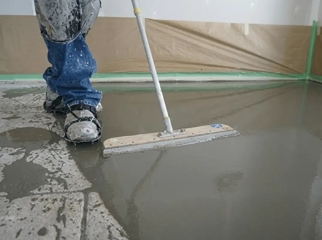 Uneven floor being professionally repaired in Boston, MA